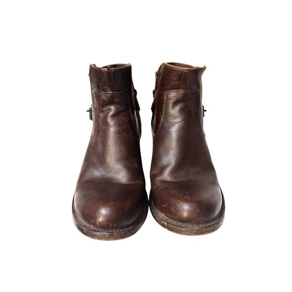 J.B. Dillon Brown Leather Ankle Boots Size 9B - Picture 3 of 8